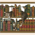 Набор для вышивания нитками DIMENSIONS  "Кот в книгах"